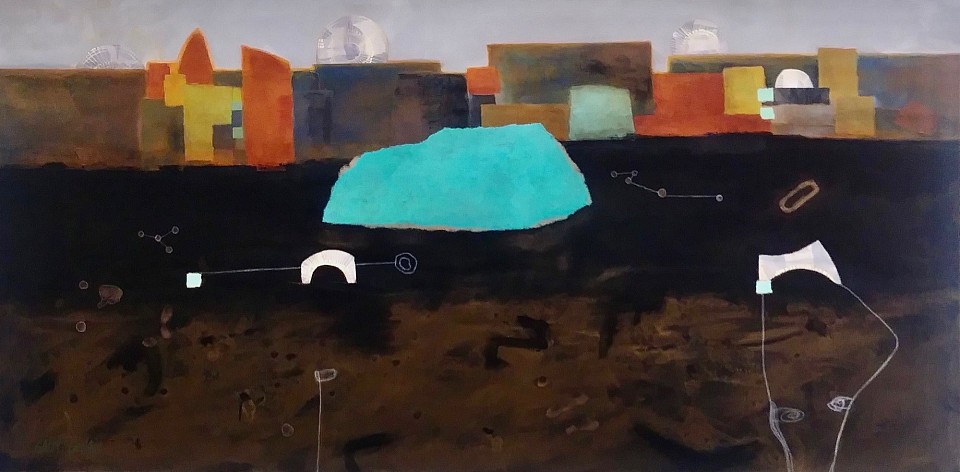 « Marrakesh » acrylique-collage sur toile galerie 24x48 pouces 1800$