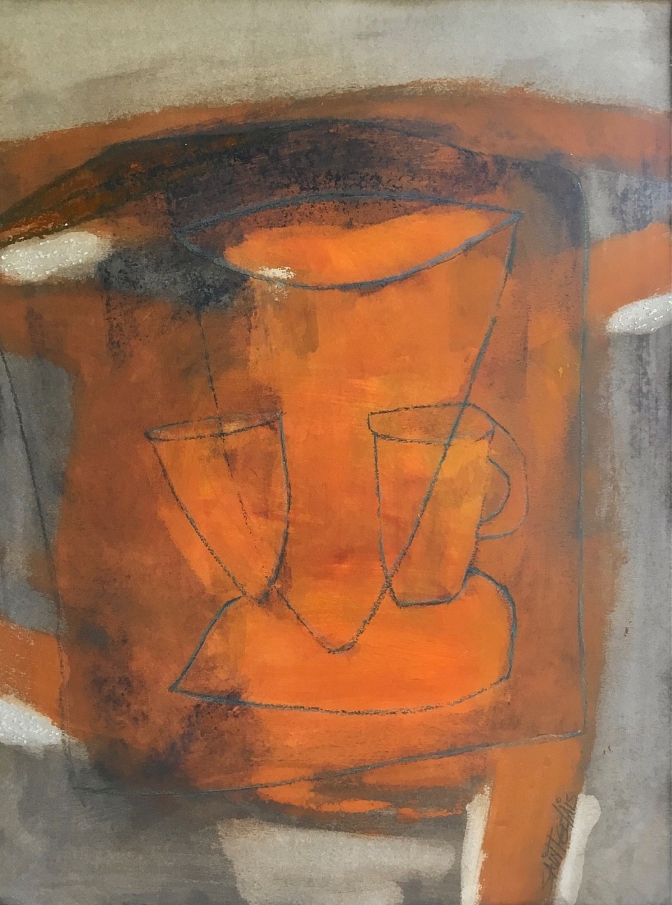 « De ma série des objets du quotidiens »  gouache sur papier Cason 18x24 pouces