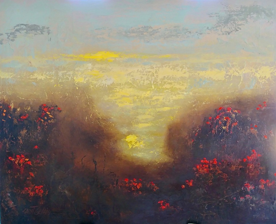 « La vallée » huile sur toile 30x36 pouces