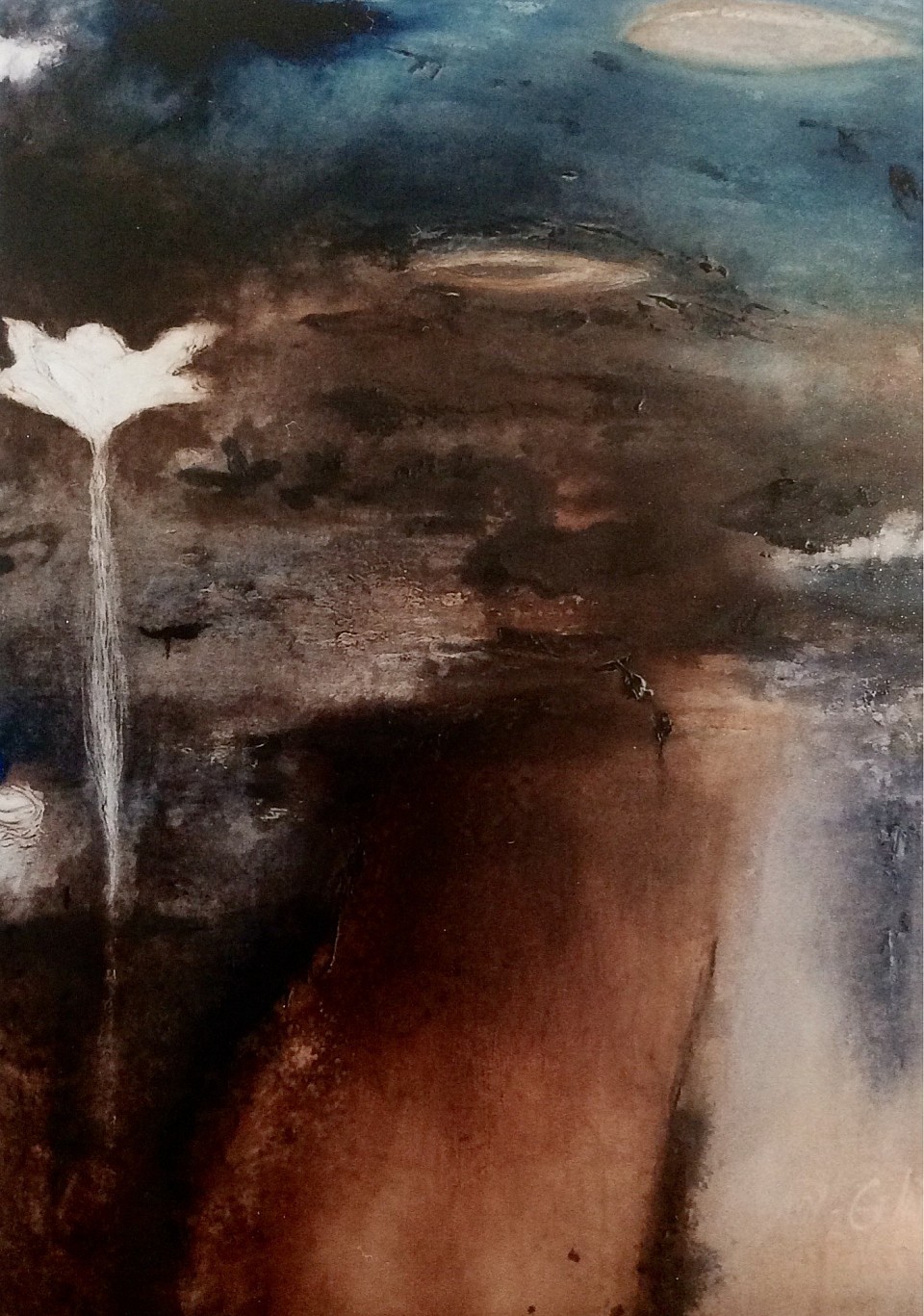 Jardin d’automne huile sur toile 24x36 pouces