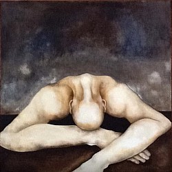 Le dormeur huile sur toile 48x48 pouces /vendue
