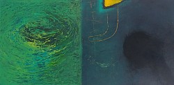 Abstrait huile sur toile galerie 15x30 pouces