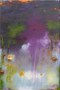 Jardin huile sur toile 24x36 pouces