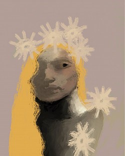 Fille aux fleurs bizarres