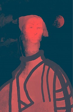 Fille à la lune rouge