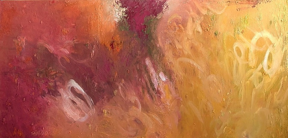 « de ma série des Jardins » huile sur toile 24x48 pouces