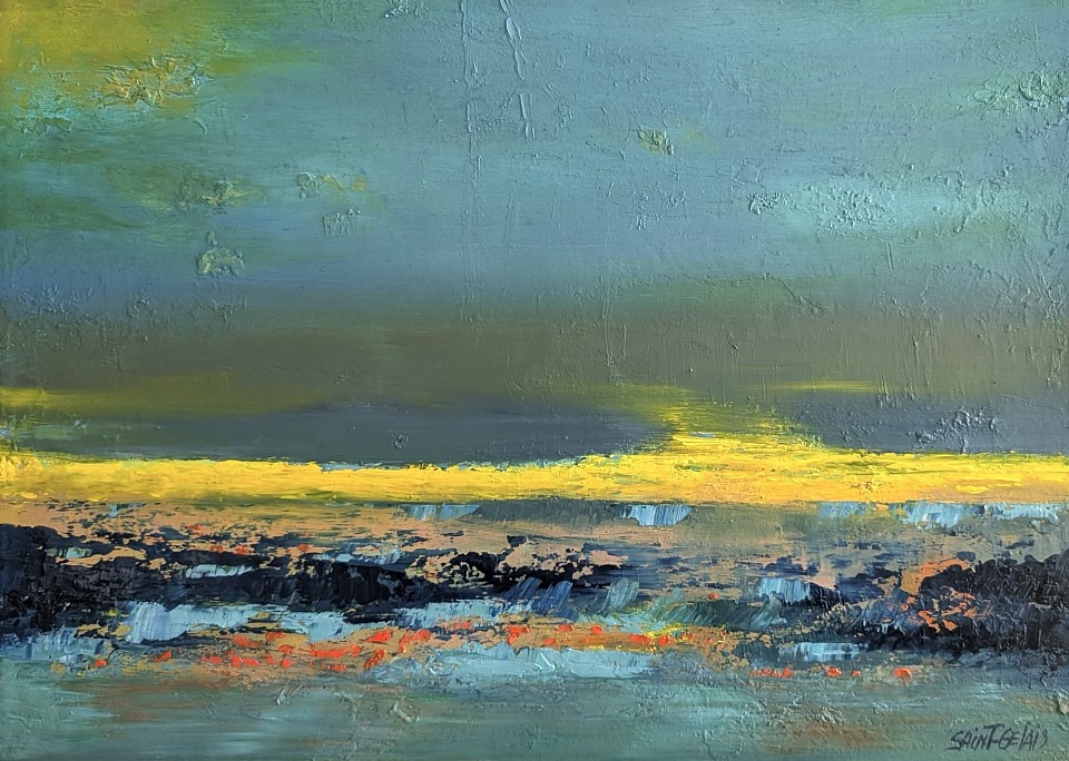 « jusqu’au bout de l’azur » huile sur toile 20x28 pouces