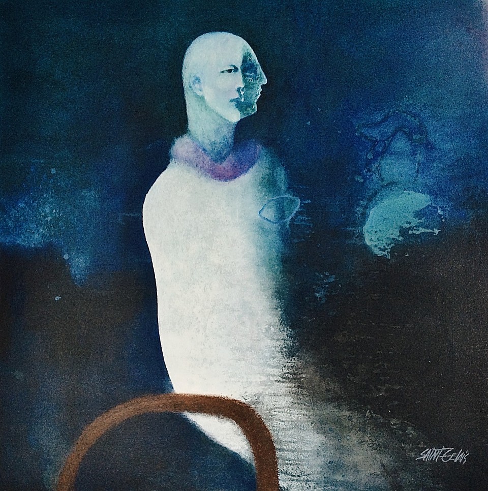 « Le voyageur » acrylique sur toile 36x36 pouces