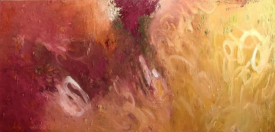 « de ma série des Jardins » huile sur toile 24x48 pouces